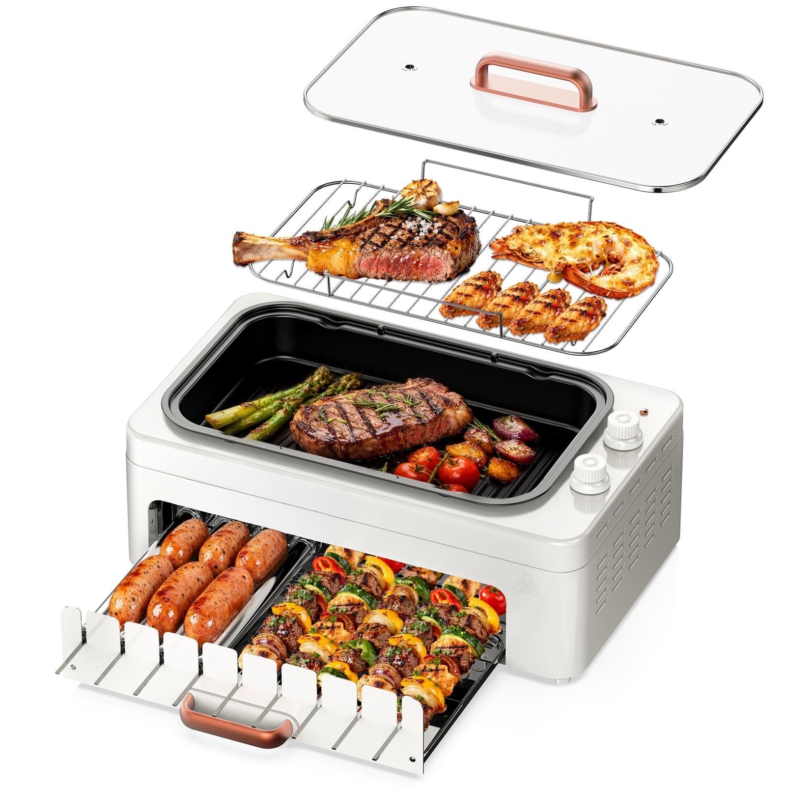 Amazon.com : XHJ 4-in-1 Electric Indoor Grill Smokeless for Home